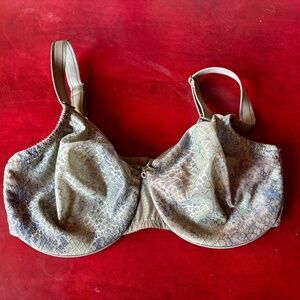 Chantelle 18910 Green Blue Snakeskin Underwire Bra 34DDD euc.